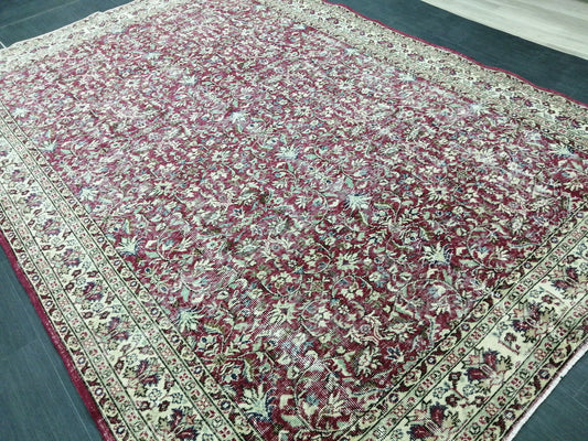 Large TURKISH Oushak Rug 6.7 x 9.7 Vintage Oushak Runner Rug Vintage Runner Rug Wool Oriental Rug Hand Made Rugs Turkish Rug