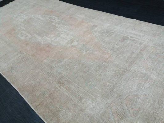 Muted Turkish Rug 5 x 10.7 Muted Oushak Rug, Oushak Rugs, Wool Oushak Rug, Muted Wool Rug, Vintage Rug, Hand Made Rug 5x11 ft