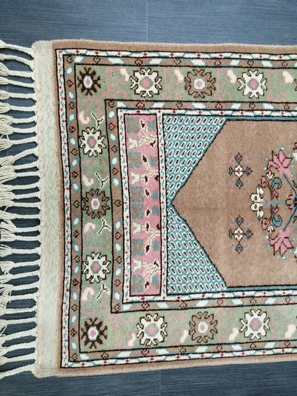 Vintage Rug 4.6 x 2.5 TURKISH HAND MADE Rugs   Vintage Turkish Rugs   Oushak Rug  Hand Made Rug, Vintage Oushak Rug, Wool Rug