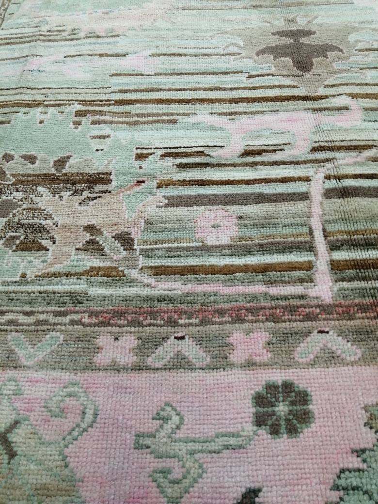 OUSHAK RUG,9.2 x 12.2 TURKISH Oushak Rug, Vintage Oushak Rug Wool Oushak Rug Hand Made Rugs, Authentic Oushak Rug