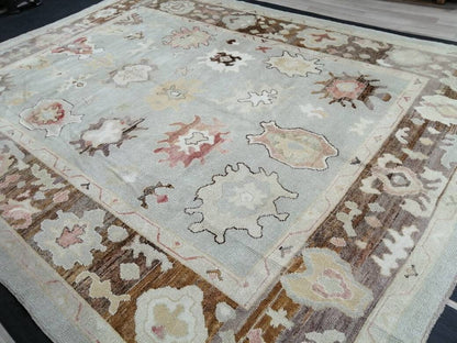 OUSHAK RUG Hand Made 11.3 x 9.2 Oushak Rug Vintage Oushak Rug Vintage Rug Wool Oushak Rug Hand Made Rug Vintage Turkish Rug