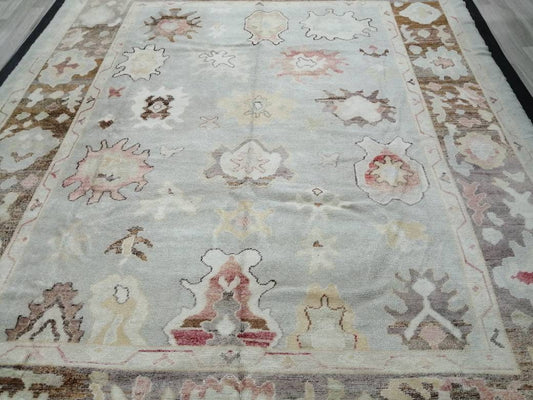 OUSHAK RUG Hand Made 11.3 x 9.2 Oushak Rug Vintage Oushak Rug Vintage Rug Wool Oushak Rug Hand Made Rug Vintage Turkish Rug
