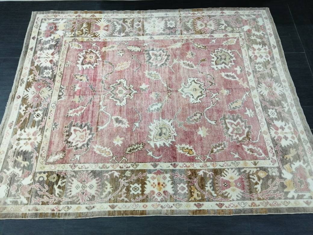 Vintage Rug OUSHAK RUG 10 x 8.3 TURKISH Oushak Rug Modern Oushak Rug Vintage Rug Wool Oushak Rug Hand Made Rugs Vintage Turkish Rug 8x10 rug