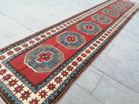 XL Turkish Runner Rug 2.8 x 13 Vintage Runner Rug Hallway Runner Rug Kitchen Runner Rug Staircase l Runner Rug Extra Long Oushak Runner