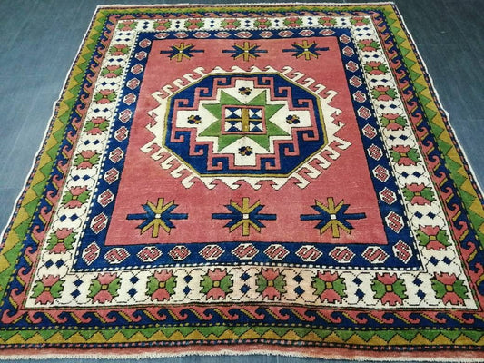 5.6 x 5 Rug, Hand Made Rug, Oushak Rug, Decor Rug, Bohemian Rug, Rug Runner, Turkish Rug, Farmhouse Rug, Vintage Rug, Wool rug