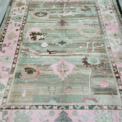 OUSHAK RUG,9.2 x 12.2 TURKISH Oushak Rug, Vintage Oushak Rug Wool Oushak Rug Hand Made Rugs, Authentic Oushak Rug