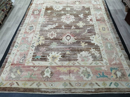 Wool OUSHAK RUG 12 x 9.2 Oushak Rug Vintage Oushak Rug Vintage Rug Wool Oushak Rug Hand Made Rugs Vintage Turkish Rug