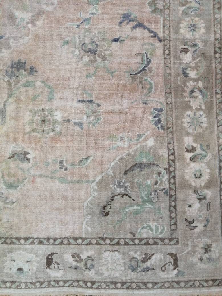 Vintage RUG, 6 x 8.3 TURKISH Oushak Rug, Vintage Handmade Rug,   Wool Hand Knotted Oriental Rug, Hand Made Rug, Quality Turkish Rug