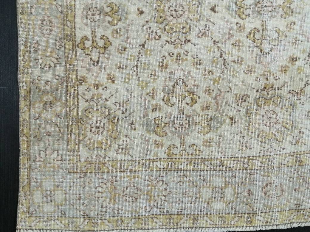 Vintage Rugs 9.2 x 5.3  TURKISH HAND MADE Rugs 10x6 Vintage Turkish Rugs Oushak Rug  Large Turkish Oushak Rug, Vintage Oushak Rug, Wool Rug