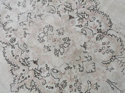 6.5 x 10.3 Muted Persian RUG Neutral Vintage Oushak Rug Large Vintage Rug Wool Hand-knotted Rug Handmade Vintage Turkish Rug Neutral Rug