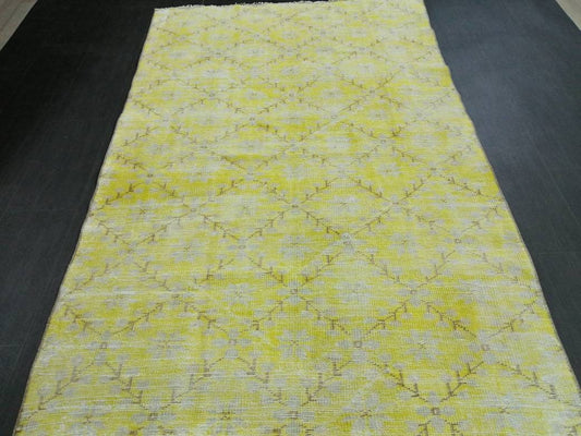 Vintage RUG TURKISH Rug 7.3 x 4.5 Oushak Rug Vintage Oushak Rug Vintage Rug Muted Boho Rug Hand Made Rug Vintage Neutral Rug