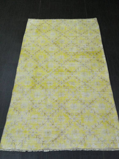 Vintage RUG TURKISH Rug 7.3 x 4.5 Oushak Rug Vintage Oushak Rug Vintage Rug Muted Boho Rug Hand Made Rug Vintage Neutral Rug