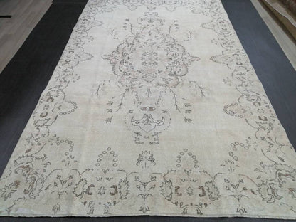 6.5 x 10.3 Muted Persian RUG Neutral Vintage Oushak Rug Large Vintage Rug Wool Hand-knotted Rug Handmade Vintage Turkish Rug Neutral Rug
