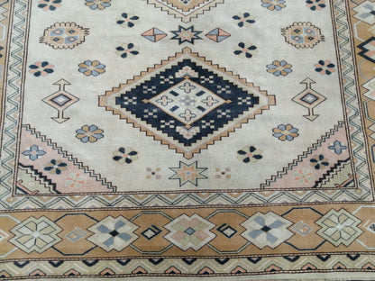 Oriental RUG 7.7 x 9 Oushak Rug Turkish Vintage Persian Rug Navy Vintage Rug Fine Wool Oushak Rugs 8x9 Turkish Rug Muted Living room Rug