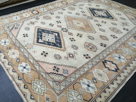 Oriental RUG 7.7 x 9 Oushak Rug Turkish Vintage Persian Rug Navy Vintage Rug Fine Wool Oushak Rugs 8x9 Turkish Rug Muted Living room Rug