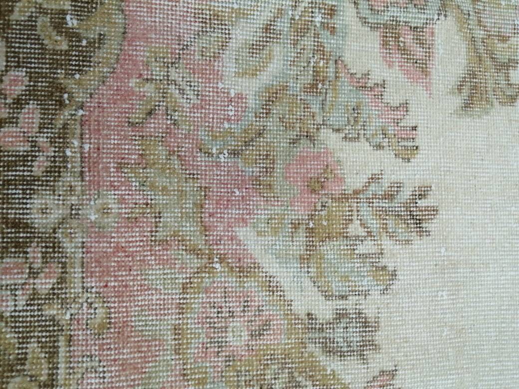 Pink Vintage RUG 5.8 x 9.5 Vintage TURKISH Rug Vintage Oushak Rug Vintage Pink Persian Rug Wool Oriental Rug Hand Made Muted Oriental rug