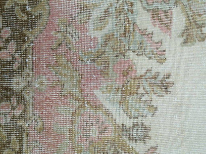 Pink Vintage RUG 5.8 x 9.5 Vintage TURKISH Rug Vintage Oushak Rug Vintage Pink Persian Rug Wool Oriental Rug Hand Made Muted Oriental rug