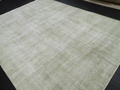 6.6 x 9 Variegated Moss Green Rug, Hand Made Rug, Oushak Rug, Distressed Rug,Oriental Rug , Turkish Rug, Farmhouse Rug, Vintage Rug