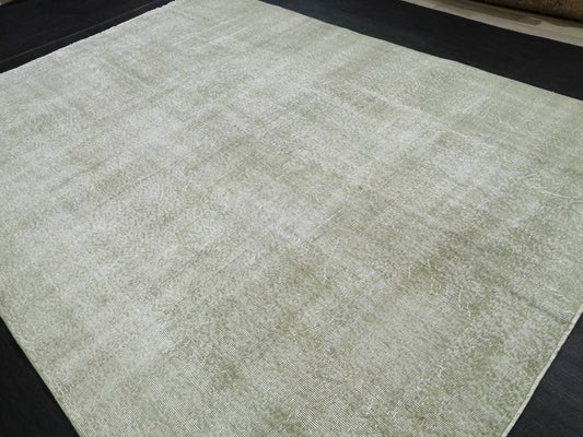 6.6 x 9 Variegated Moss Green Rug, Hand Made Rug, Oushak Rug, Distressed Rug,Oriental Rug , Turkish Rug, Farmhouse Rug, Vintage Rug