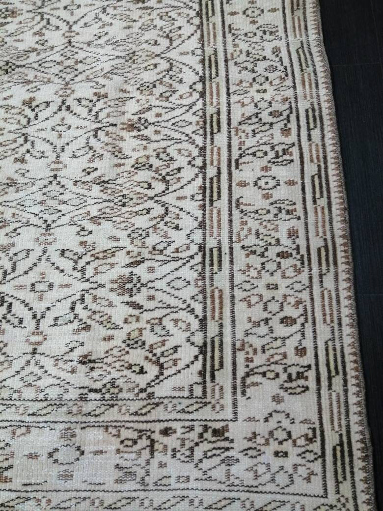 Persian RUG Neutral Vintage Muted Oushak Rug 5.7 x 10 Large Vintage Rug Wool Oushak Rug Hand Made Rugs Vintage Turkish Rug 5.7x10 Oriental