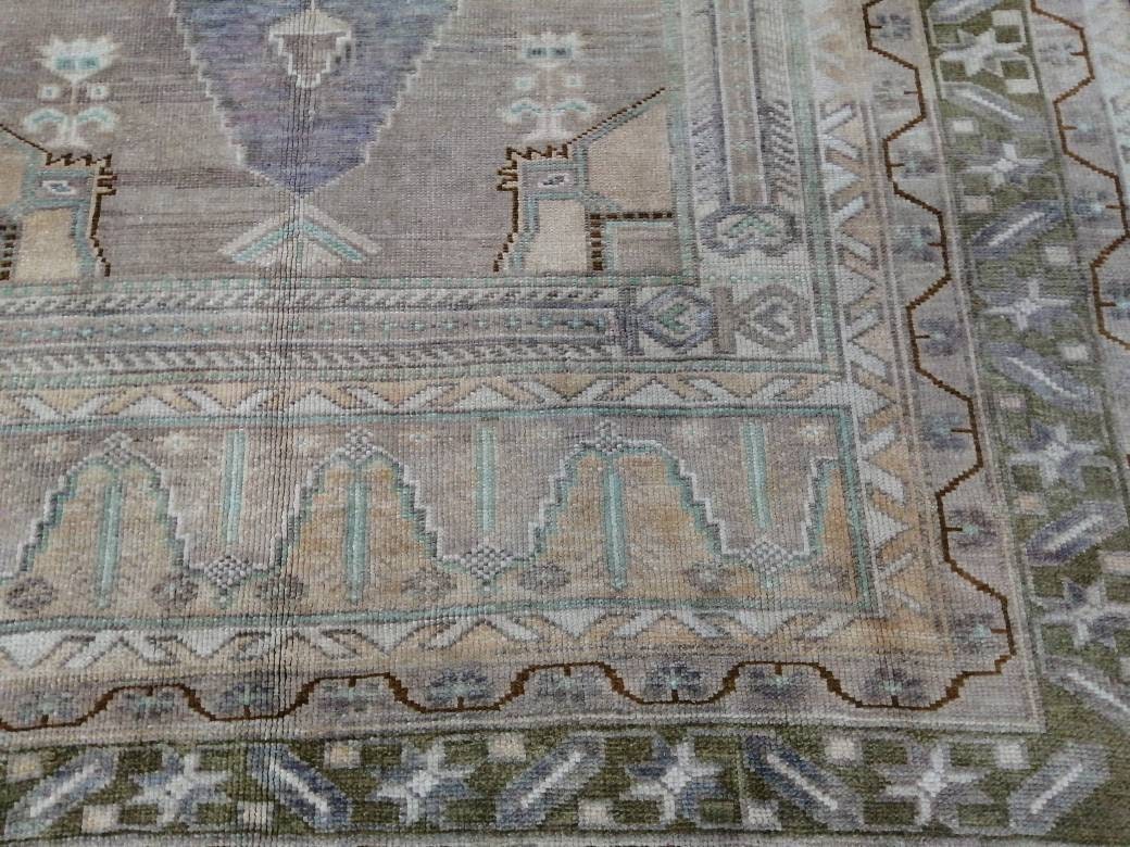 Vintage Hand Made Rug, 5x9 Oushak Rug, Rustic Rug, Muted Rug, Vintage Turkish Rug, Oriental Rug, Vintage Rug,Soft Wool Purple Rug