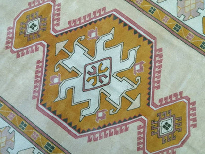 Muted Vintage Turkish Hand Made Rug, 6.5 x 8.8 Oushak Rug, Muted Rug, Vintage Persian Rug, Oriental Rug, Vintage Rug,Soft Wool Rug