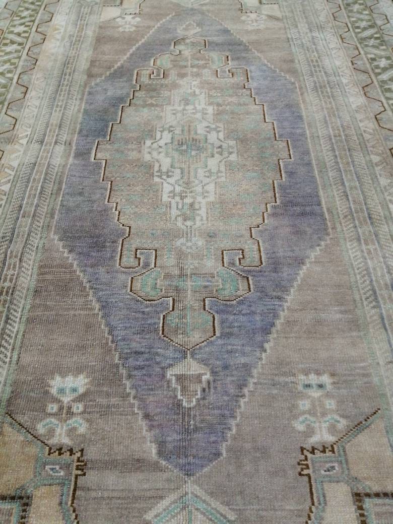 Vintage Hand Made Rug, 5x9 Oushak Rug, Rustic Rug, Muted Rug, Vintage Turkish Rug, Oriental Rug, Vintage Rug,Soft Wool Purple Rug