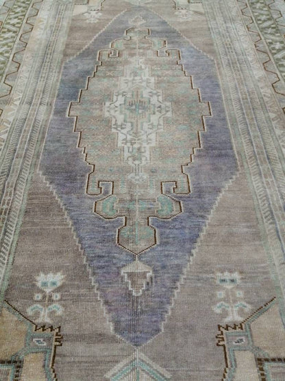 Vintage Hand Made Rug, 5x9 Oushak Rug, Rustic Rug, Muted Rug, Vintage Turkish Rug, Oriental Rug, Vintage Rug,Soft Wool Purple Rug