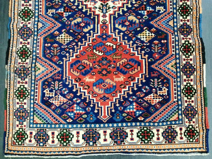 Vintage Rug, Oriental Handmade Rug, 3.6 x 6.2 Oushak Rug, Rustic Rug, Fun Vintage Turkish Rug, Persian Rug,Soft Wool Rug, Traditional Rugs