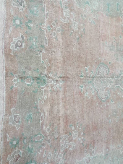 OUSHAK RUG, TURKISH Vintage Rug, Vintage 4.9 x 8.5 Rug, Rug, Vintage Wool Rug Oushak Rug Hand Made Rugs, Made In Turkey Muted Oushak Rug
