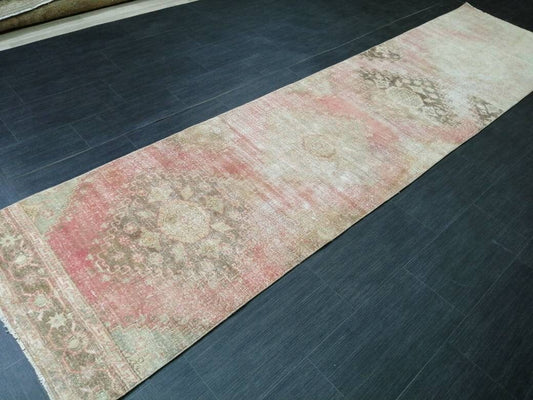 Distressed Antique Runner Rug 2.7 x 11.3   Vintage Runner Rug Distressed Persian Runner Hallway Runner Rug Kitchen Runner Rug Wool Runner