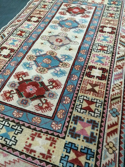 3.8x6.6 Rug Hand Made Rug, Oushak Rug, Soft wool Rug, Rug Fun Rug Turkish Rug, Farmhouse Rug, Vintage Wool Carpet Oriental Rug