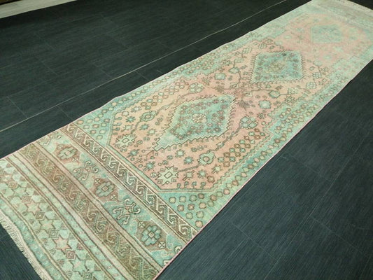 Muted OUSHAK RUG 2.6 x 11 TURKISH Vintage Runner Oriental Runner Rug Faded Vintage Runner Rug Hand Made Kitchen Runner Vintage HallwayRunner
