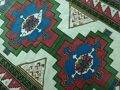 TURKISH Rug, wool Hand Made Rug, 6x9  Rustic Oushak Rug, Boho Rug, Vintage Blue and Green Rugs, Farmhouse Rug, Vintage Rug, Oushak Rug