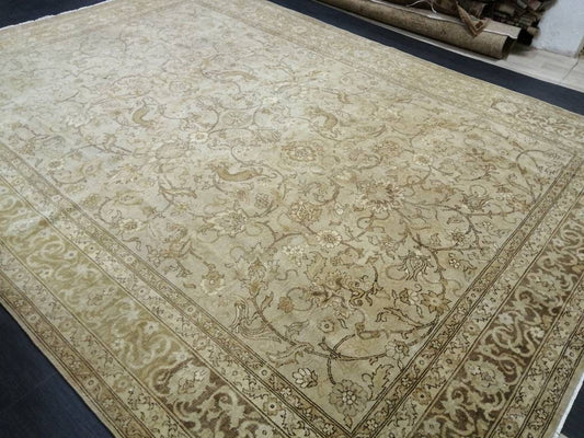 8.6 x 12 Large Persian RUG Oriental Rug  9 x 12 Rug Wool Turkish Rug Hand Made Brown Vintage Persian Rug