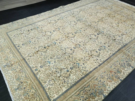 Fine Knotted OUSHAK RUG 6.2 x 9.6 TURKISH Rug Vintage Oushak Rug Vintage Oriental Rug Wool Persian Rug Hand Made Rug