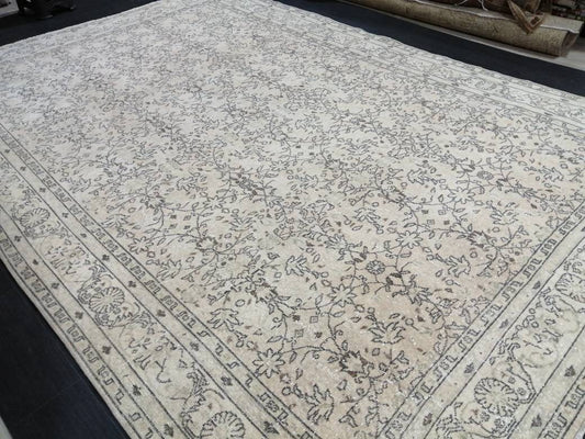 8.3 x 12.4 Large OUSHAK RUG, TURKISH Oushak Rug, Vintage Rug, Vintage Persian Rug, Wool Oriental Rug, Handmade Rug, 9x12 Vintage Muted Rug