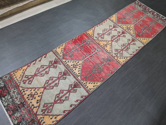 Oushak Runner Rug 3x11 Turkish Runner Rug Vintage Runner Rug Hallway Runner Rug Kitchen Runner Rug Wool Runner Rug Wool Oushak Rug Nomad Rug