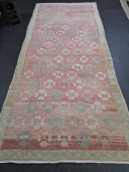 Floral Runner Rug 5 x 11.6 Turkish Runner Rug Vintage Runner Rug Hallway Runner Rug Kitchen Runner Rug Wool Runner Rug Wool Oushak Rug