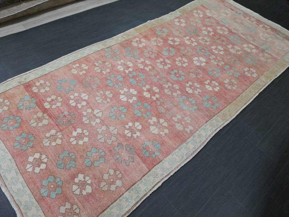 Floral Runner Rug 5 x 11.6 Turkish Runner Rug Vintage Runner Rug Hallway Runner Rug Kitchen Runner Rug Wool Runner Rug Wool Oushak Rug