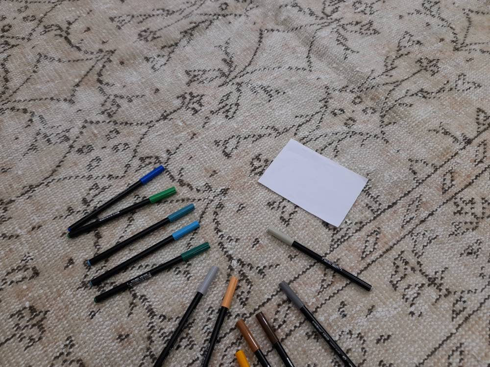 Floral Vintage Rug 6 x 9.6 OUSHAK RUG TURKISH Oushak Rug Vintage Wool Oushak Rug Hand Made Rugs Vintage Turkish Rug Neutral Rug