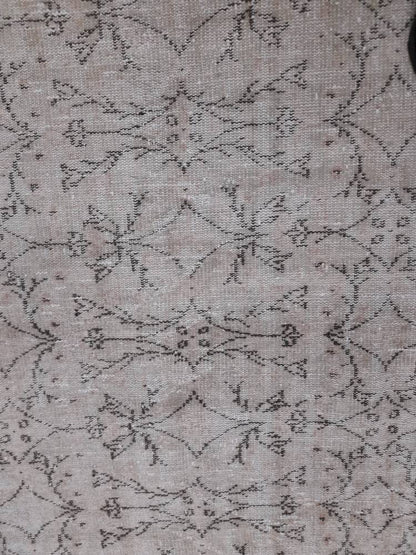 Floral Vintage Rug 6 x 9.6 OUSHAK RUG TURKISH Oushak Rug Vintage Wool Oushak Rug Hand Made Rugs Vintage Turkish Rug Neutral Rug