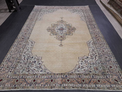 Persian RUG 6.4 x 9.2 Handmade Rug Vintage Oriental Rug Antique Persian Hand Made Rug Fine Knotted Turkish Rug Quality Rug
