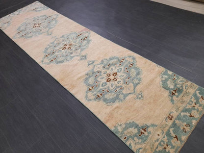 Handmade Runner Rug 2.5 x 9.5 Turkish Runner Rug Muted Vintage Runner Rug Oriental Hallway Runner Rug Kitchen Runner Rug Quality Wool Runner