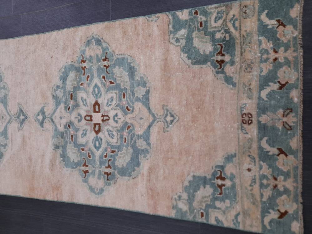 Handmade Runner Rug 2.5 x 9.5 Turkish Runner Rug Muted Vintage Runner Rug Oriental Hallway Runner Rug Kitchen Runner Rug Quality Wool Runner