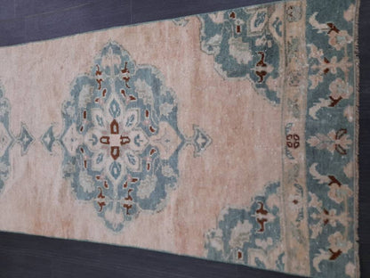 Handmade Runner Rug 2.5 x 9.5 Turkish Runner Rug Muted Vintage Runner Rug Oriental Hallway Runner Rug Kitchen Runner Rug Quality Wool Runner