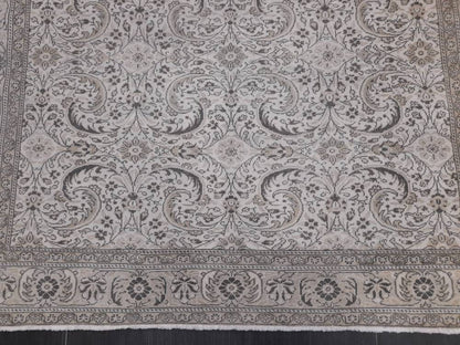 MUTED TURKISH RUG 6.5 x 9.4  Neutral Oushak Rug Vintage Oushak Rug Vintage Rug Wool Hand Made Rug Neutral Persian Rug Vintage Oriental Rug