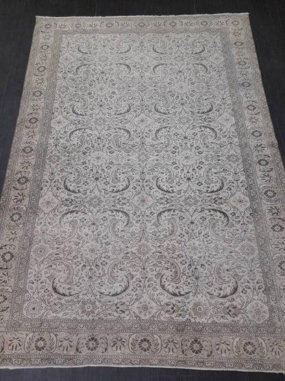 MUTED TURKISH RUG 6.5 x 9.4  Neutral Oushak Rug Vintage Oushak Rug Vintage Rug Wool Hand Made Rug Neutral Persian Rug Vintage Oriental Rug