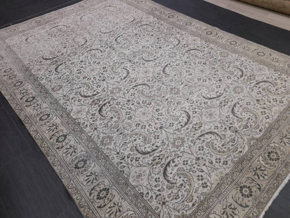 MUTED TURKISH RUG 6.5 x 9.4  Neutral Oushak Rug Vintage Oushak Rug Vintage Rug Wool Hand Made Rug Neutral Persian Rug Vintage Oriental Rug