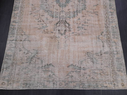 Vintage RUG 6x9.5 TURKISH Oushak Rug Vintage Navy Oriental Rug  Vintage Persian Rug Hand Made Rugs  Turkish Rug Antique Rug Distressed Rug
